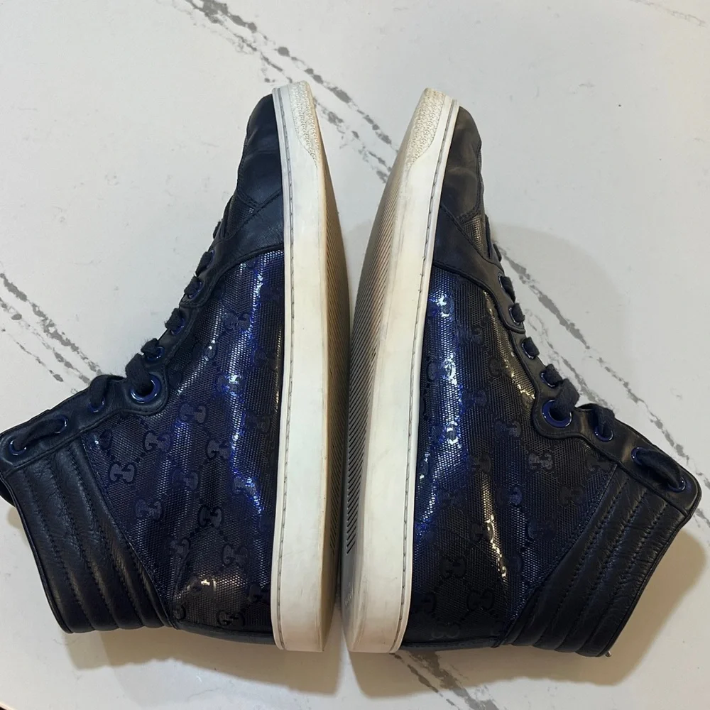 Gucci Black and Blue High-Top Sneakers size Men’s 8 UK (Run like 10 US)